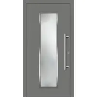 Haustuerenland.de Haustür "JULE" 79 mm RC3 Edelstahl Graualuminium RAL 9007 innen öffnend DIN rechts