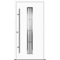 Haustuerenland.de Aluminium Landhaustür "AURORA" 82 mm RC2 8 Sprossenfelder Weiß RAL 9016 beidseitig innen öffnend DIN links