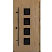 Haustuerenland.de Aluminium Haustür "ANTOINETTE" 82 mm RC2 BLACKLINE Turner Oak holzähnlich beidseitig außen öffnend DIN rechts