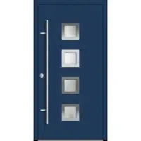 Haustuerenland.de Aluminium Haustür "ANTOINETTE" 82 mm RC2 Saphirblau RAL 5003 beidseitig innen öffnend DIN links