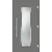 Haustuerenland.de Haustür "JULE" 79 mm RC3 Edelstahl Graualuminium RAL 9007 beidseitig außen öffnend DIN rechts