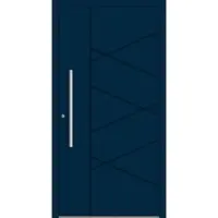 Haustuerenland.de Aluminium Haustür "LUNA" SCHÜCO ADS 75.SI RC2 Stahlblau RAL 5011 innen öffnend DIN links