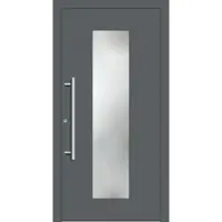 Haustuerenland.de Haustür "JULE" 79 mm RC3 Basaltgrau RAL 7012 beidseitig innen öffnend DIN links