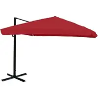 Mendler Gastronomie-Ampelschirm HWC-A96, Sonnenschirm, 3x4m (Ø5m) Polyester/Alu 26kg Flap, bordeaux ohne Ständer