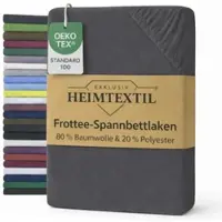 EXKLUSIV HEIMTEXTIL Frottee Spannbettlaken Premium 120 x 200 cm Grau 80% Baumwolle 20% Polyester Öko - Tex Zertifiziert Bed-Sheet Bettlaken Spannbett