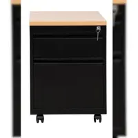 Proregal Rollcontainer Fox | 1 Schublade & 1 Hängeschub | Schwanenhalsgriff | HxBxT 62x46x79 cm | Holzabdeckplatte | Schwarz