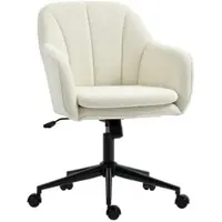 STILVORA Bürostuhl Drehstuhl Stoff Samtoptik Beige 63x60x94 cm höhenverstellbar 49 bis 58 cm mit Wippfunktion 360 Grad und Rollen