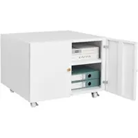 STILVORA Mobiler Druckertisch Metall Weiß 45x60x60 cm mit Tür verstellbarem Einlegeboden auf Rollen abschließbar kompakt für Büro Homeoffice