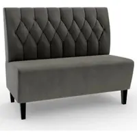 BIG Möbel Gastro Sitzbank Paris | 160 cm breit | Samtstoff in Anthrazit | Diamant | Dinerbank
