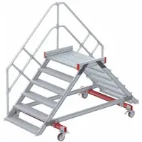Euroline 512 mobiler Überstieg 45° Stufenausführung Alu gerieft Stufenbreite 1000mm 6 Stufen