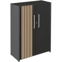 Kerkonn Aktenschrank 3 OH Anthrazit mit Akustikpaneel