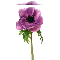 Décoris Künstliche Anemone mit Stiel 13x50cm Kunstblume mit einer Blüte Blumendeko Blumenarrangement Tischdeko Frühlingsdeko Blumenschmuck Lila