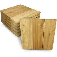 DELUKE Holzfliese Lärchenholz 43x43cm Fliese Geriffelt Terrassenfliese Holz Quadratisch Terrassendiele mit Unterkonstruktion Balkon Bodenfliese