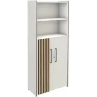 Kerkonn Büro Regal Schrank 5OH weiß mit Akustikpaneel