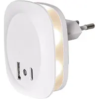 Valotorni 357-93, Stecker-Nachtlicht, Weiß, Weiß, Schlafzimmer, Kinderzimmer, Flur, Küche, Abstellkammer, Garderobe, IP20, 1 Glühbirne(n)