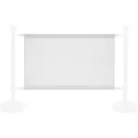 Oviala Business MobeventPro Weißes Banner für Trennpfosten - L100 x H69 cm