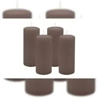 Kopschitz Kerzen 4er Set Stumpenkerzen/Adventskranzkerzen Mocca Ø 50 x 120 mm