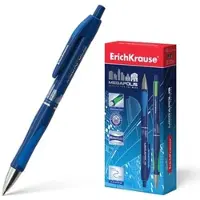 Erich Krause Druckkugelschreiber 0,35mm 12er Pack Blau - ergonomisch mit Gummigriff - Kugelschreiber Kulis Kulischreiber Stifte Schreibstifte Büro - Megapolis