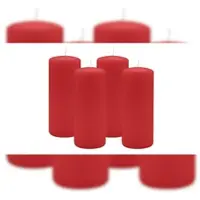 Kopschitz Kerzen 4er Set Stumpenkerzen/Adventskranzkerzen Rot Ø 60 x 120 mm