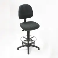 Proregal Arbeitsstuhl Arlington, kleiner Rückenlehne, Sitzhöhe 56-82cm, Polyurethane-Sitz, Kunststoff-Fußkreuz, Fußring, Gleiter