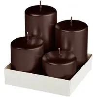 Kopschitz Kerzen Adventset Stumpenkerzen Metallic Glanz Brandy √ò 60 mm, 4 Stück