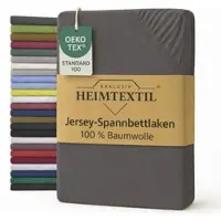 EXKLUSIV HEIMTEXTIL Jersey Spannbettlaken 180 - 200 x 200 cm Grau