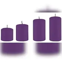 Kopschitz Kerzen 4er Set Adventskerzen abgestuft Violett Ø 5 cm (Höhen 6, 8, 10 und 12 cm)