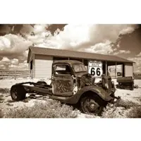 Papermoon Fototapete "Rosty Truck", bunt, B:3,5m L:2,6m, Vlies, Tapeten, Fototapete
