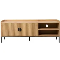 Oviala TV-Schrank aus Stahl und MDF mit Melamindekor 150 cm beige - Dakota