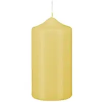 Kopschitz Kerzen Stumpen Kerzen Grapefruit Hellgelb 30 x Ø 8 cm, 6 Stück getauchte Stumpenkerzen mit Spitzkopf in RAL Qualität