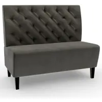 BIG Möbel Gastro Sitzbank Paris | 200 cm breit | Samtstoff in Anthrazit | Chesterfield | Dinerbank