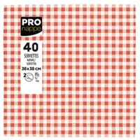 PROnappe SV623898I 12x Packung mit 40 Servietten, mikrogeprägt, Tissue, 2-lagig38x38cm Vichy Rot