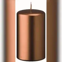 Kopschitz Kerzen Flachkopf-Stumpenkerzen Kupfer 60 x Ø 60 mm, 4 Stück