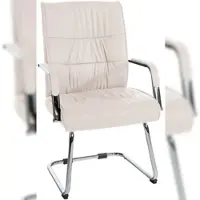 Proregal Besucherstuhl BILBAO HxBxT 100x58x66cm Kunstleder Creme Konferenzstuhl