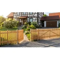Meingartenversand.de Natura Zaunfelder 200 x 100 cm – Staketen Gartenzaun aus Lärche, naturbelassen - zeitloser Holzgartenzaun für Garten & Vorgarten