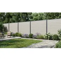 Meingartenversand.de Heiligendamm 179 x 180 cm - WPC Sichtschutzzaun Set mit 12 Lamellen, Teak - WPC Sichtschutzzaun für Garten - co-extrudierter WPC Zaun