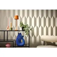 CosmoLiving by Cosmopolitan Vliestapete "Graphic Groove-Playful Tapete" glänzend strukturiert Geometrisches Design mit modernem 3D-Effekt