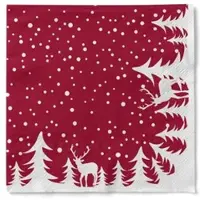 Sovie HORECA Serviette Marvin in Bordeaux aus Tissue 33 x 33 cm, 100 Stück - Weihnachten