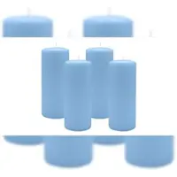 Kopschitz Kerzen 4er Set Stumpenkerzen/Adventskranzkerzen Hellblau √ò 80 x 200 mm