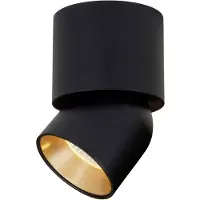 The Light Group SLC LED-Deckenstrahler CUP, schwarz/gold, 927, Ø 7,5 cm, dim dimmbar, schwarz, für Wohn- / Esszimmer, Aluminium, Modern, Downlights