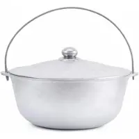 Brizoll Aluminium Kasan 8 L Kazan aus Aluguss mit Bügel und Deckel Kessel Asien Topf Tatarskij Schmortopf