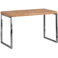KADIMA DESIGN Schreibtisch "Isen": Massivholz, Landhausstil, verchromtes Metallgestell, 50 kg Belastung. Beige, 120x60x76 cm |