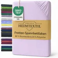 EXKLUSIV HEIMTEXTIL Frottee Spannbettlaken 120 x 200 cm Flieder 80% Baumwolle 20% Polyester Öko - Tex Zertifiziert Bed-Sheet Bettlaken Spannbetttuch