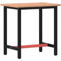 vidaXL Werkbank 80x55x81,5 cm Massivholz Buche und Metall