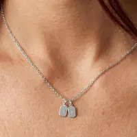 Yoursurprise Initialen kette - Rechteck - Silber - 2 Stück