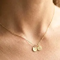 Yoursurprise Initialen kette - Rund - Gold - 2 Stück