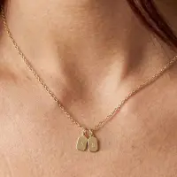 Yoursurprise Initialen kette - Rechteck - Gold - 2 Stück