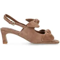 Manfield Braune Slingbackpumps aus Veloursleder | Größe 38