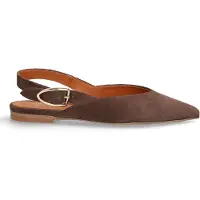Manfield Braune Slingbacks aus Veloursleder | Größe 39