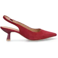 Manfield Bordeauxrote Slingbackpumps aus Veloursleder | Größe 42